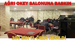 Ağrı'da okey salonlarına baskın yapıldı, 70 kişiye para cezası verildi