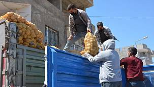 İhtiyaç sahiplerine patates dağıtılmaya başlandı 