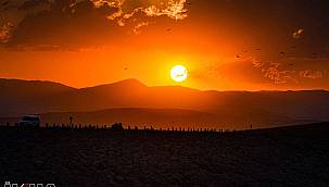 Ağrı'dan seyre değer gün batımı görüntüleri 