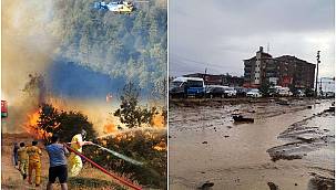 Ülkenin batısı orman yangınları doğusu sellerle boğuşuyor