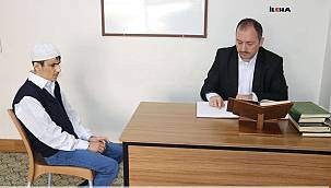 Görme engelli Said Hasan 9 ayda hafız oldu 