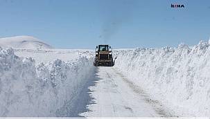 Bahar ayına rağmen Ağrı'da metrelerce kar var 