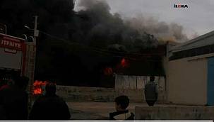 Sünger fabrikasında yangın çıktı