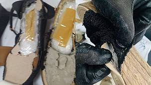 Terliğin içine zulalanmış uyuşturucu ele geçirildi