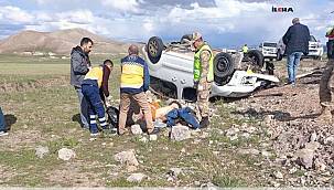 Ağrı'da takla atan aracın şoförü vefat etti 