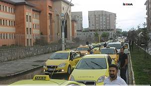 Ağrı'da taksiciler eylem yaptı