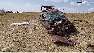 Taşlıçay'da devrilen aracın şoförü camdan uçtu