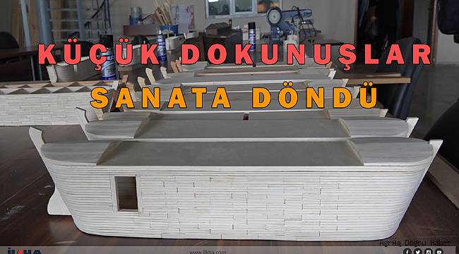Öğrenciler küçük parçalardan sanat eseri üretiyorlar