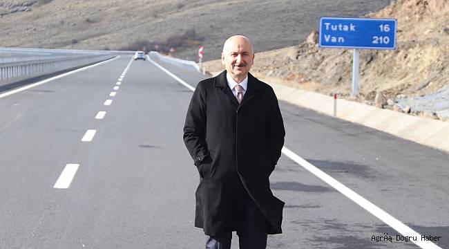 Ağrı-Hamur-Tutak-Patnos yolunun açılışı için Bakan Karaismailoğlu Ağrı'ya geldi