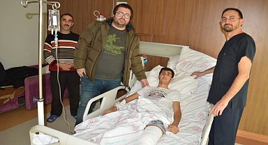 Ayağı kesilmekten kurtuldu