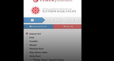 CİMER'de "Deprem acil" başlığı kullanıma hazır