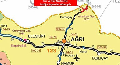 Ağrı Kars karayolu tek şeritli trafiğe açıldı