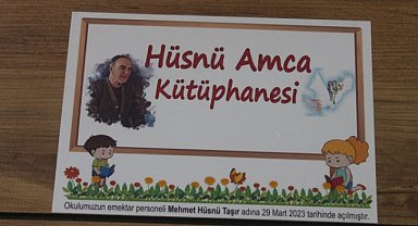 Okul kütüphanesine okulun temizlik personelinin ismi verildi   