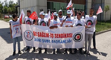 Öz sağlık-iş sendikası Ağrı Şubesi basın açıklaması gerçekleştirdi