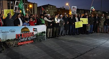 Ağrılılar Filistin'deki direnişe destek için toplandı