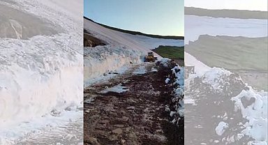 Millet sıcaktan pişerken Ağrı'da kar temizliği yapılıyor