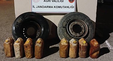 Ağrı'da araç lastiğine gizlenmiş uyuşturucu ele geçirildi