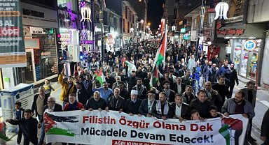 7'den 77'ye herkes Ağrı'da Gazze için yürüdü