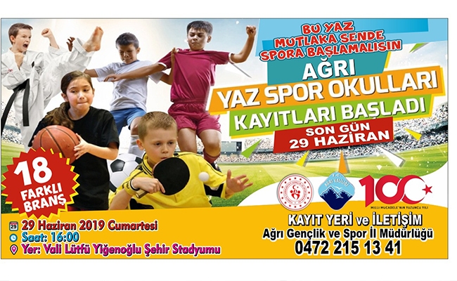 Ağrı’da Yaz Spor Okulları Başlıyor