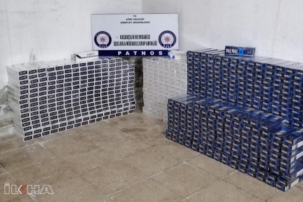 Patnos'ta 12 bin paket kaçak sigara ele geçirildi