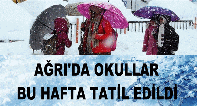 Ağrı'da okullar bu hafta tatil edildi