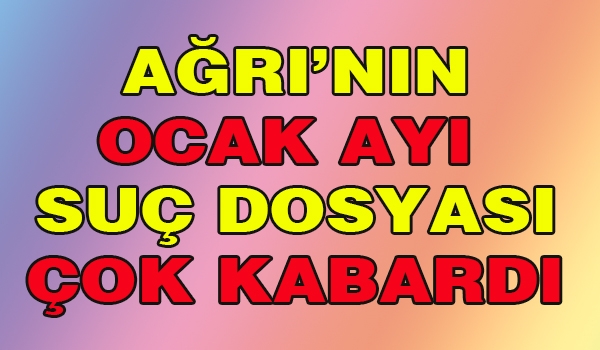 AĞRI’NIN OCAK AYI SUÇ DOSYASI ÇOK KABARDI