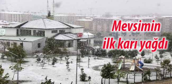 Erzurum'a mevsimin ilk karı yağdı