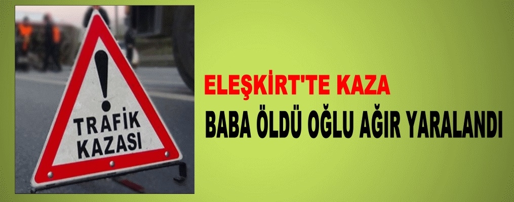 Eleşkirt'te kaza 1 ölü 1 yaralı
