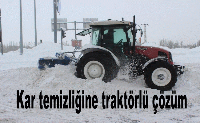 Kar temizliğine traktörlü çözüm