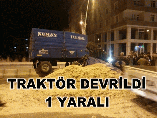 Traktör Devrildi 1 Yaralı