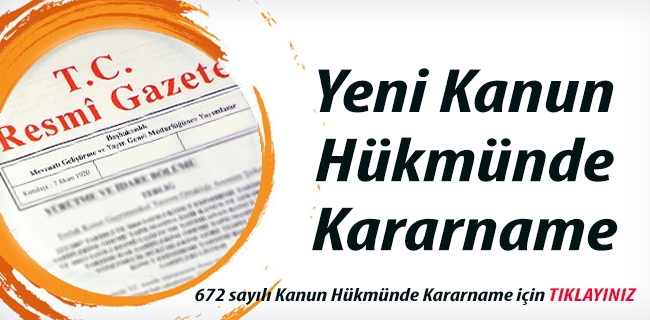 Yeni Kanun Hükmünde Kararname