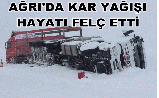 Yoğun kar yağışı TIR şoförlerini mahsur bıraktı